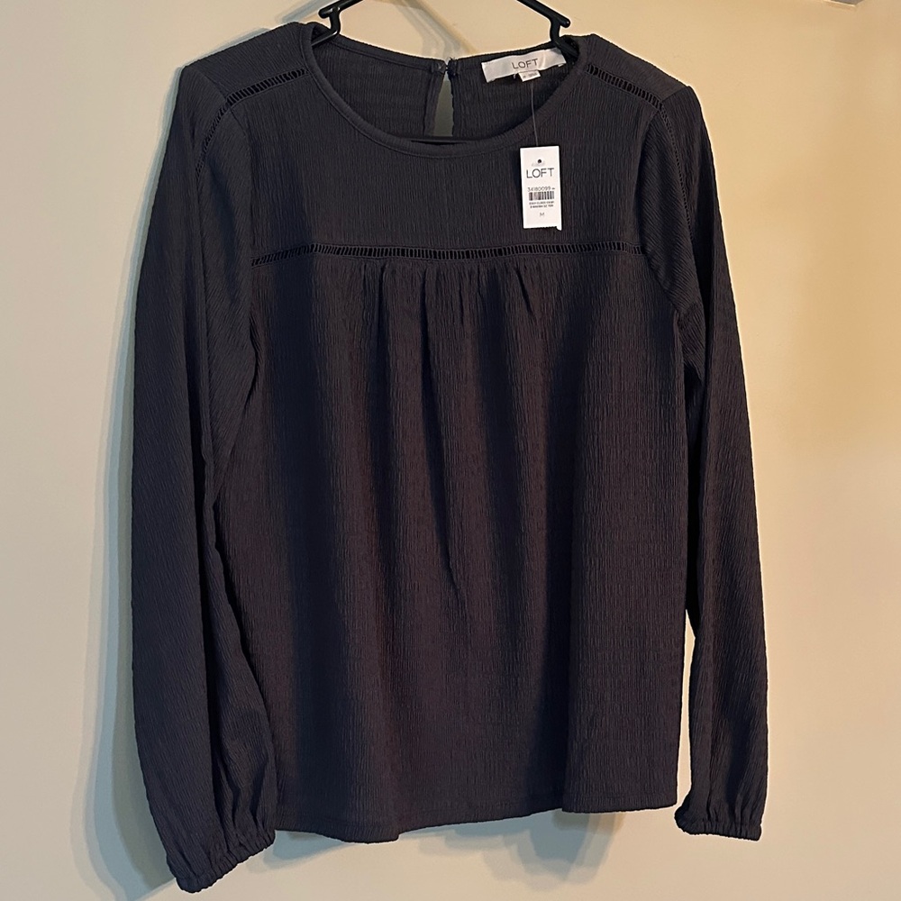 NWT LOFT Grey Blouse